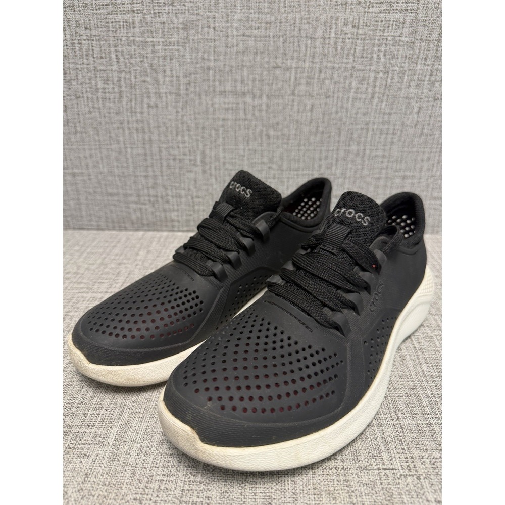 Crocs Literide Pacer Black White Athletic Sneakers 205234 Womens Size 7